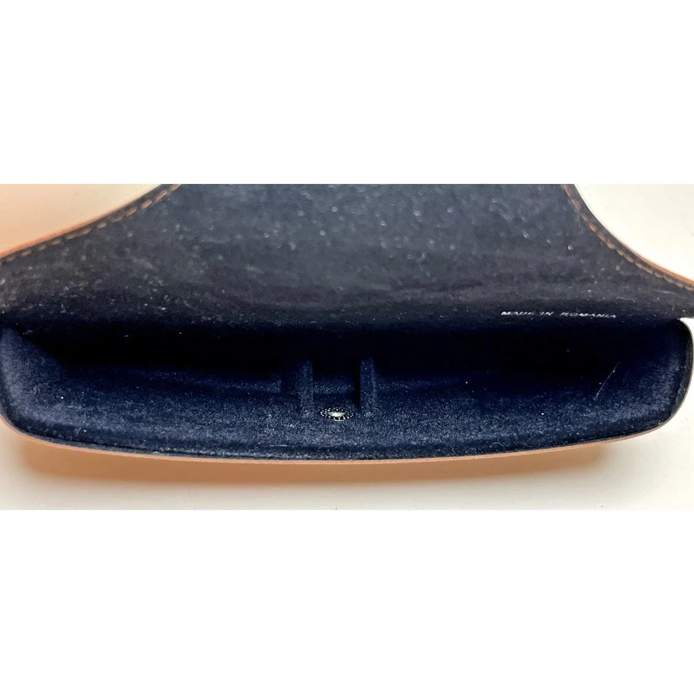 Ray-Ban Brown Sunglasses Case Only Faux Leather Snap Button